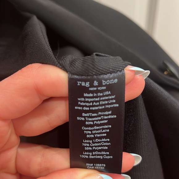 Rag and bone black blazer detail Rylie Single-Button Blazer crepe - Picture 13 of 15